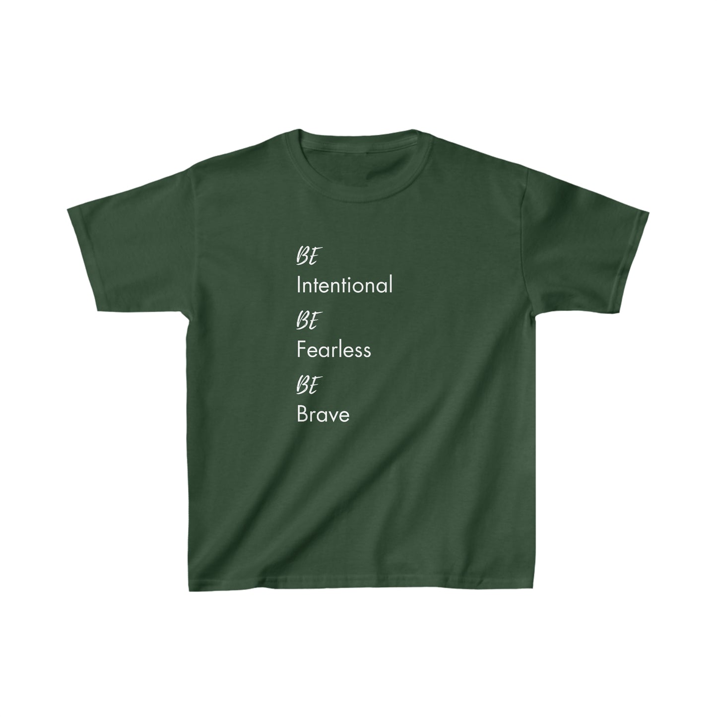 Be Intentional, Be Fearless, Be Brave Kids Classic Tee